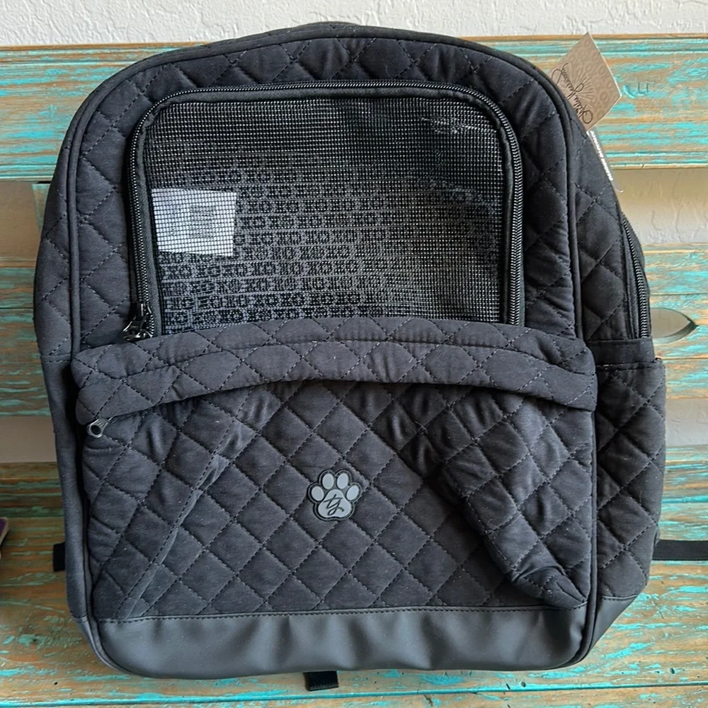 NWT Black Quilted Dog Carrier Backpack from Trisha Yearwood Pet Gear